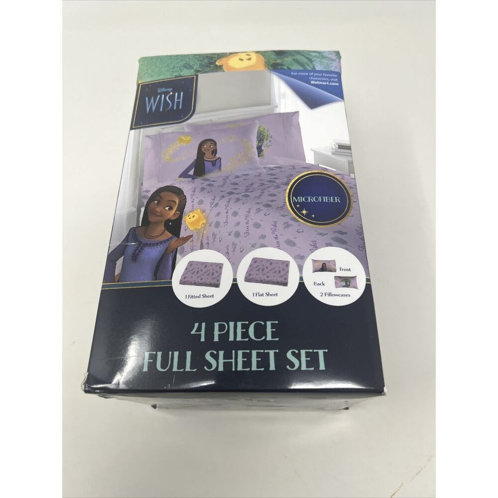 Disney Four Piece Full Sheet Set Fitted/Full Sheets Two Pillows Cases Microfiber